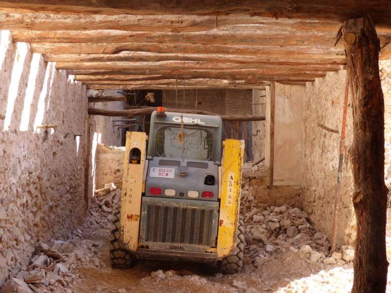 There is a digger in a guest bedroom