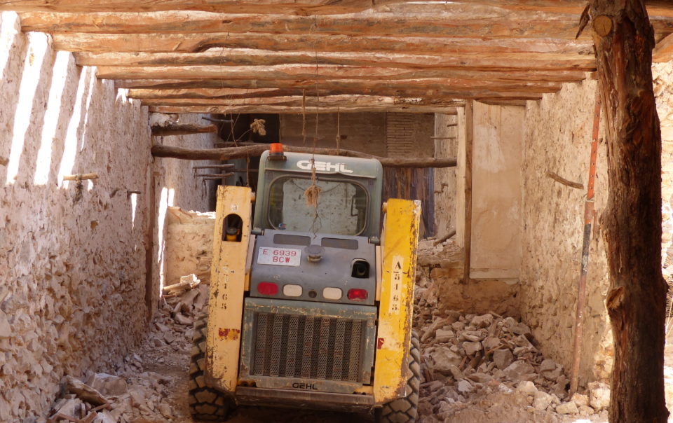 There is a digger in a guest bedroom