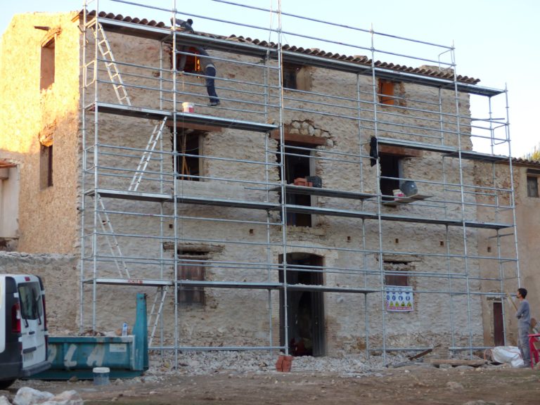 The beautiful stonework as revealed after repointing. You can also see the new lintels in the first floor windows.